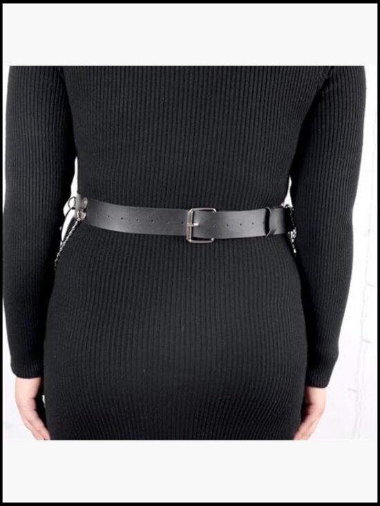 Plus Size Faux Leather Harness Waist Belt Studded Decor Adjustable main image 4